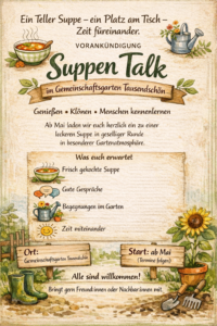 Vorankündigung: Suppen Talk im Gemeinschaftsgarten Tausendschön